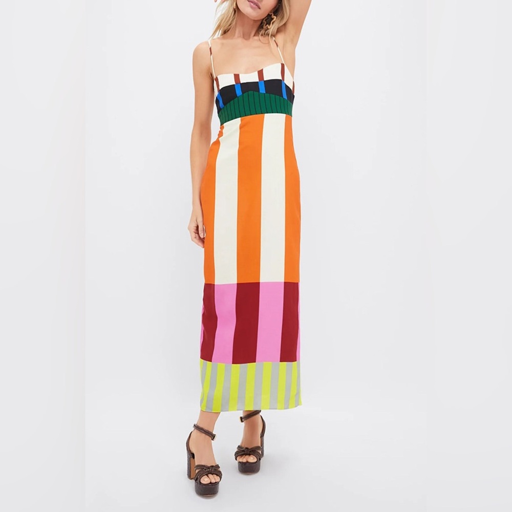 Vibrant Striped Maxi Dress